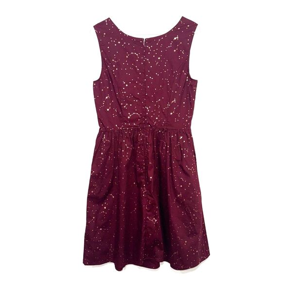 Modcloth Stars Constellations Dress - Burgundy 10 - Picture 5 of 9